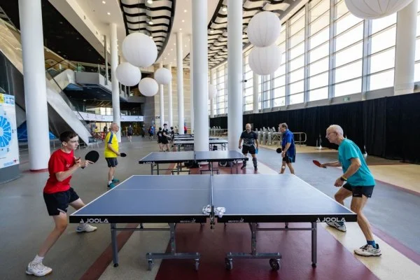 table tennis match action shot